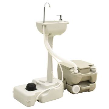 Portable Camping Toilet and Handwash Stand Set with Water Tank