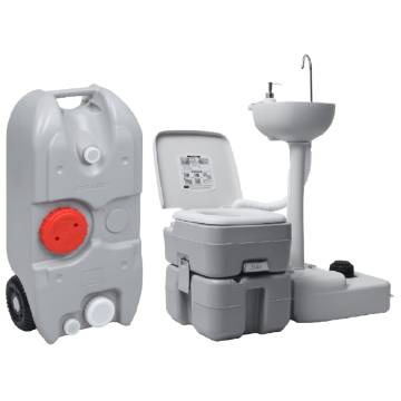 Portable Camping Toilet and Handwash Stand Set with Water Tank