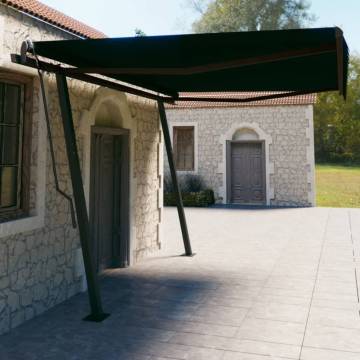 Manual Retractable Awning with Posts 4.5x3 m Anthracite