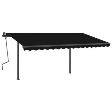 Manual Retractable Awning with Posts 4.5x3 m Anthracite