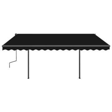 Manual Retractable Awning with Posts 4.5x3 m Anthracite