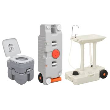 Portable Camping Toilet and Handwash Stand Set with Water Tank