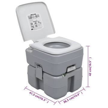 Portable Camping Toilet and Handwash Stand Set with Water Tank