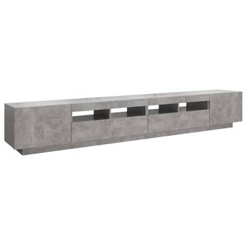 TV Cabinet with LED Lights Concrete Grey 260x35x40 cm