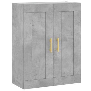 Highboard Concrete Grey 69.5x34x180 cm Engineered Wood