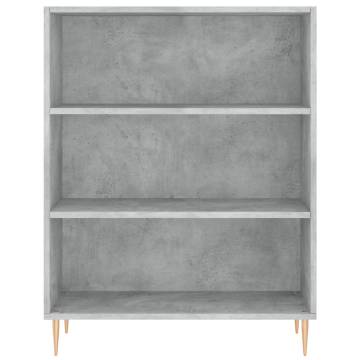 Highboard Concrete Grey 69.5x34x180 cm Engineered Wood