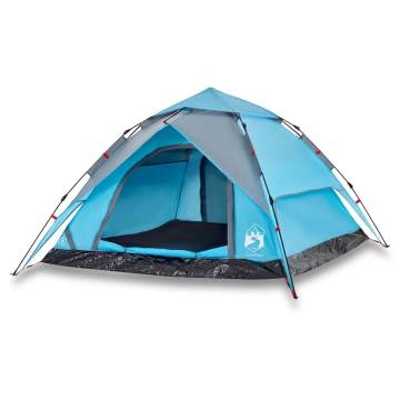 Camping Tent Dome 4-Person Blue Quick Release