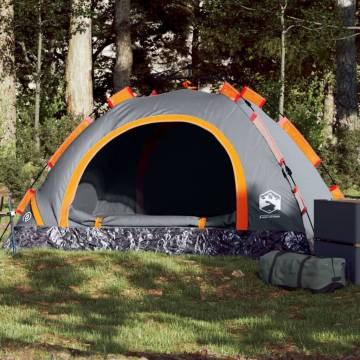 Camping Tent 2-Person Grey and Orange Quick Release