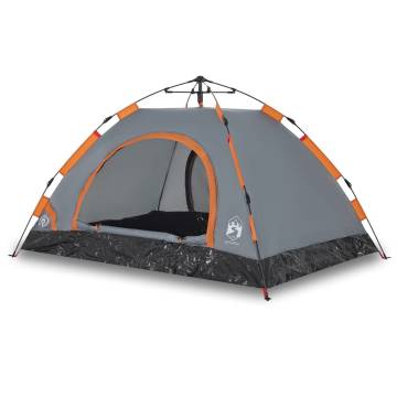 Camping Tent 2-Person Grey and Orange Quick Release