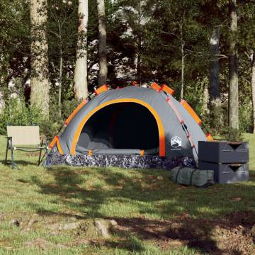 Camping Tent 2-Person Grey and Orange Quick Release