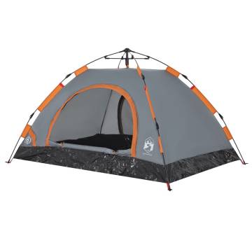 Camping Tent 2-Person Grey and Orange Quick Release