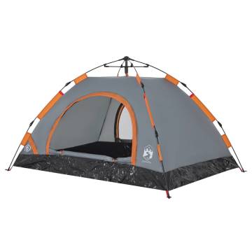 Camping Tent 2-Person Grey and Orange Quick Release