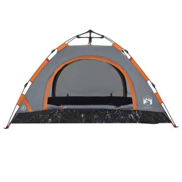 Camping Tent 2-Person Grey and Orange Quick Release