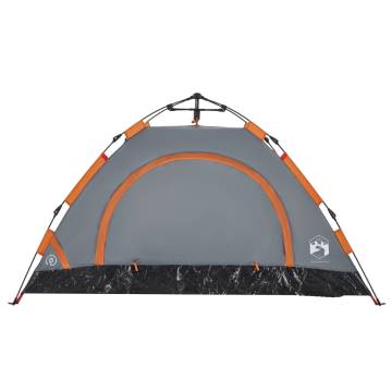 Camping Tent 2-Person Grey and Orange Quick Release