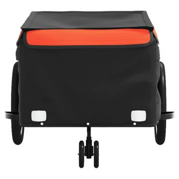 Bike Trailer Black and Orange 45 kg Iron