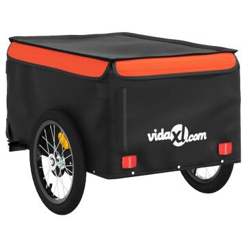 Bike Trailer Black and Orange 45 kg Iron