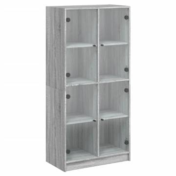 Highboard with Doors Grey Sonoma 68x37x142 cm Engineered Wood