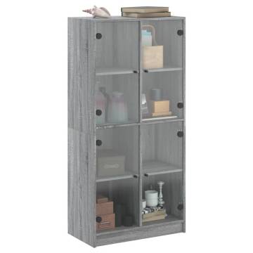 Highboard with Doors Grey Sonoma 68x37x142 cm Engineered Wood