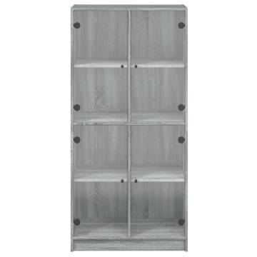 Highboard with Doors Grey Sonoma 68x37x142 cm Engineered Wood