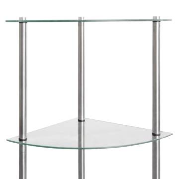 6-Tier Shelf Transparent 30x30x160 cm Tempered Glass