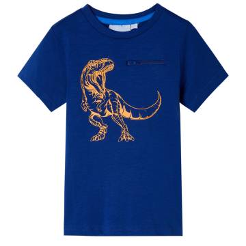 Kids' T-shirt with Short Sleeves Dark Blue 140