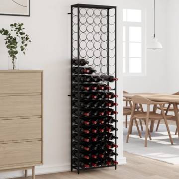 Wine Rack for 95 Bottles Black 54x18x200 cm Wrought Iron