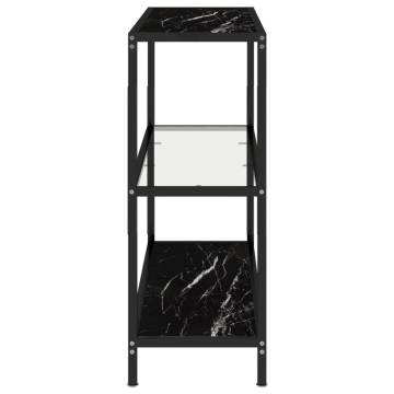 Shelf Transparent and Black Marble 100x36x90 cm Tempered Glass