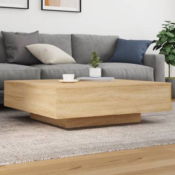 Coffee Table Sonoma Oak 100x100x31 cm Engineered Wood