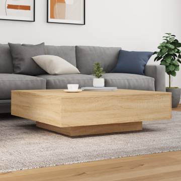 Coffee Table Sonoma Oak 100x100x31 cm Engineered Wood