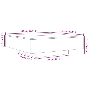 Coffee Table Sonoma Oak 100x100x31 cm Engineered Wood