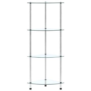 4-Tier Shelf Transparent 30x30x100 cm Tempered Glass