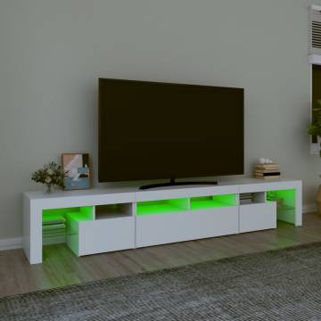 TV Cabinet with LED Lights White 230x36.5x40 cm