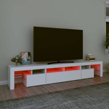 TV Cabinet with LED Lights White 230x36.5x40 cm