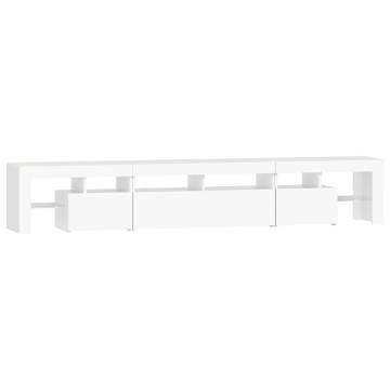 TV Cabinet with LED Lights White 230x36.5x40 cm