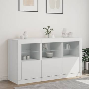 Sideboard with LED Lights White 123x37x67 cm