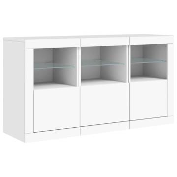 Sideboard with LED Lights White 123x37x67 cm