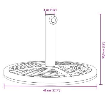 Parasol Base for Ø38 / 48 mm Poles 12 kg Round