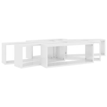 Wall Cube Shelf 6 pcs High Gloss White 60x15x23 cm Engineered Wood