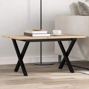 Coffee Table X-Frame 80x50x40 cm Solid Wood Pine and Cast Iron