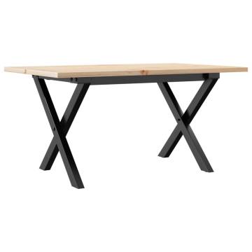 Coffee Table X-Frame 80x50x40 cm Solid Wood Pine and Cast Iron