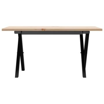 Coffee Table X-Frame 80x50x40 cm Solid Wood Pine and Cast Iron