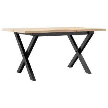 Coffee Table X-Frame 80x50x40 cm Solid Wood Pine and Cast Iron