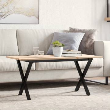 Coffee Table X-Frame 90x40x45 cm Solid Wood Pine and Cast Iron