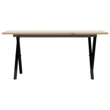 Coffee Table X-Frame 90x40x45 cm Solid Wood Pine and Cast Iron