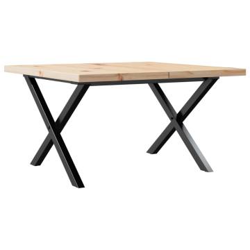 Coffee Table X-Frame 60x60x40.5 cm Solid Wood Pine and Cast Iron