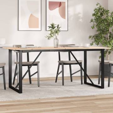 Dining Table O-Frame 180x90x75 cm Solid Wood Pine and Cast Iron