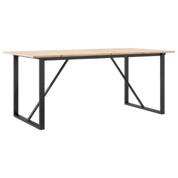 Dining Table O-Frame 180x90x75 cm Solid Wood Pine and Cast Iron