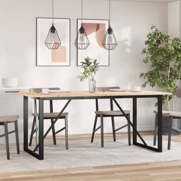 Dining Table O-Frame 180x90x75 cm Solid Wood Pine and Cast Iron