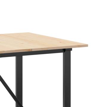 Dining Table O-Frame 180x90x75 cm Solid Wood Pine and Cast Iron