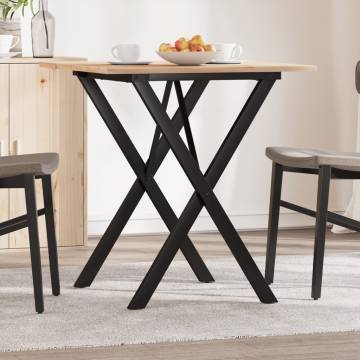 Dining Table X-Frame 60x60x75 cm Solid Wood Pine and Cast Iron